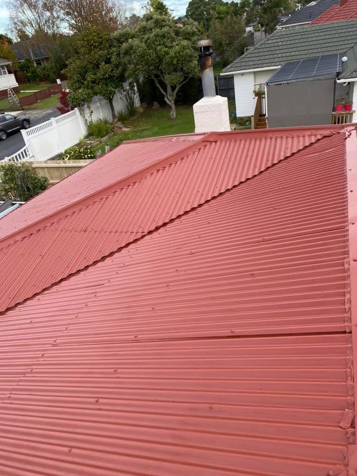 Roof painting — terracotta iron roof